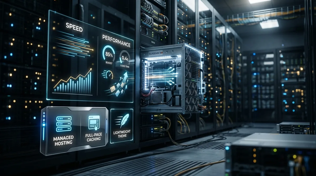 Dashboard showing fast page load times for an online store with performance metrics